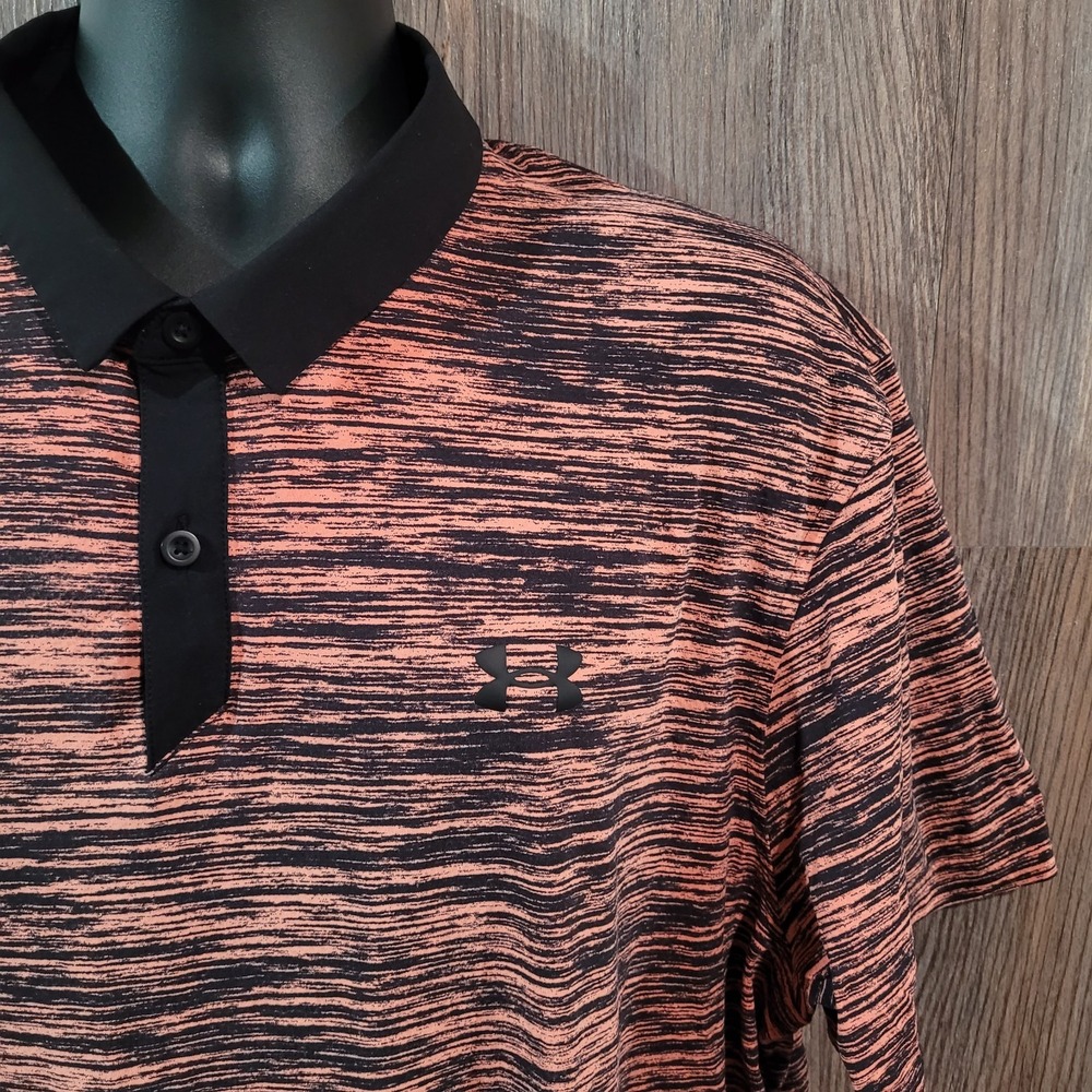 Under Armour Iso-Chill Performance Polo XXL Orange/Black Cooling UPF 50+ READ